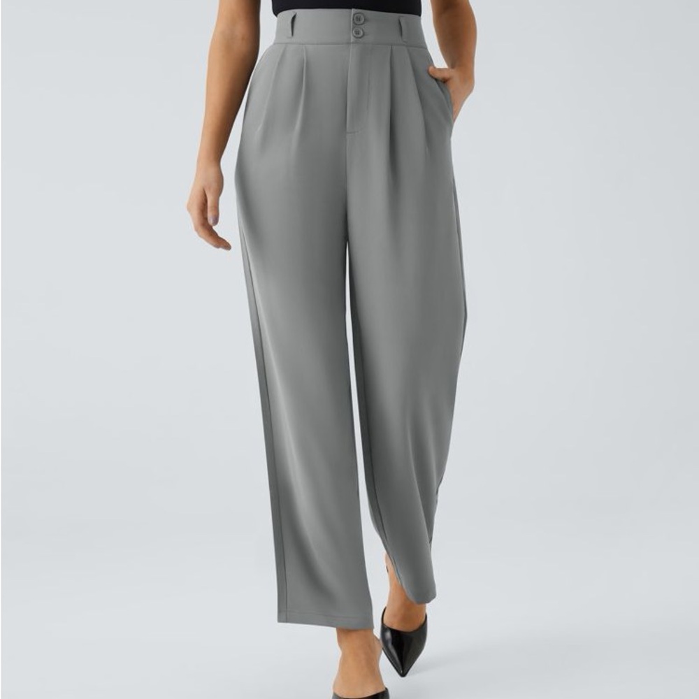 Halara Flex™ High Waisted Zipper Pocket Shirred Straight Leg Work Pants